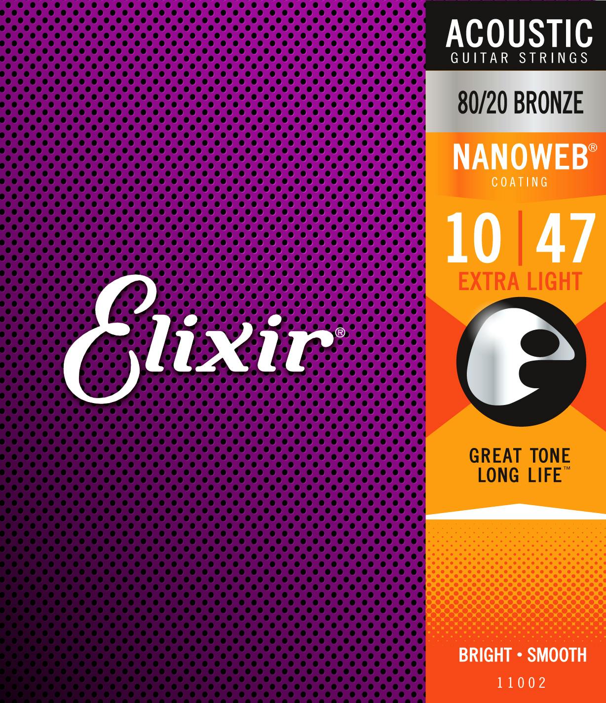 Elixir Nanoweb 80 20 Bronze Extra Light 10 47